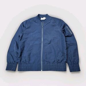 Top Man Men’s Navy Blue Bomber Jacket Size Large Full Zip